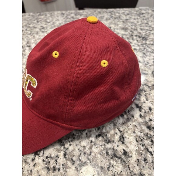 Vintage USC Trojans Sequined Logo Strapback Hat Red Gold by The Game Script - Picture 3 of 9